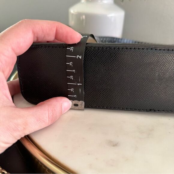 Ted Baker Black Mini Grain Minimalist Crossbody Bag with Gold Chain Hardware - Picture 9 of 16